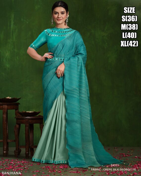 New Arrivals Party Wear Designer Ready To Wear Saree With Blouse