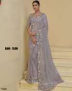 A Stunning Collection Of Party Wear Designer Un-Stitch Saree With Blouse
