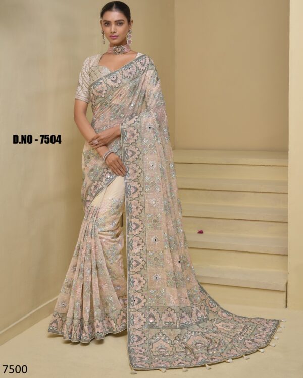 A Stunning Collection Of Party Wear Designer Un-Stitch Saree With Blouse