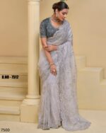 A Stunning Collection Of Party Wear Designer Un-Stitch Saree With Blouse