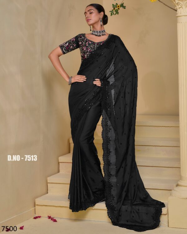 A Stunning Collection Of Party Wear Designer Un-Stitch Saree With Blouse