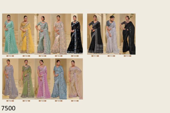 A Stunning Collection Of Party Wear Designer Un-Stitch Saree With Blouse