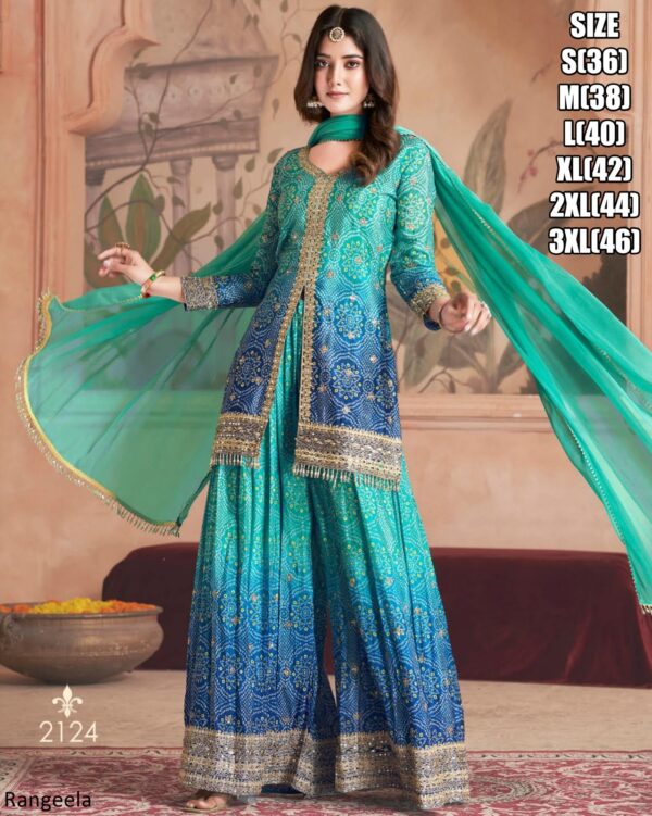 Premium Feel Chinon Bandhani Printed Salwar Kameez Suits Are Available In Various Colours
