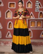 Multi Colour Viscose Rayon Lehenga Choli Set With Jacket Ready To Wear In This Navratri 2024