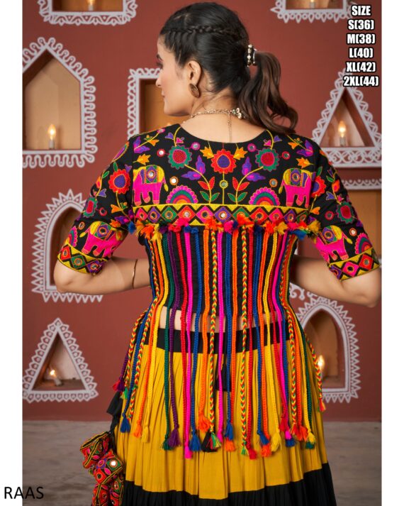 Multi Colour Viscose Rayon Lehenga Choli Set With Jacket Ready To Wear In This Navratri 2024