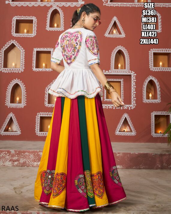 Multi Colour Viscose Rayon Lehenga Choli Set With Jacket Ready To Wear In This Navratri 2024