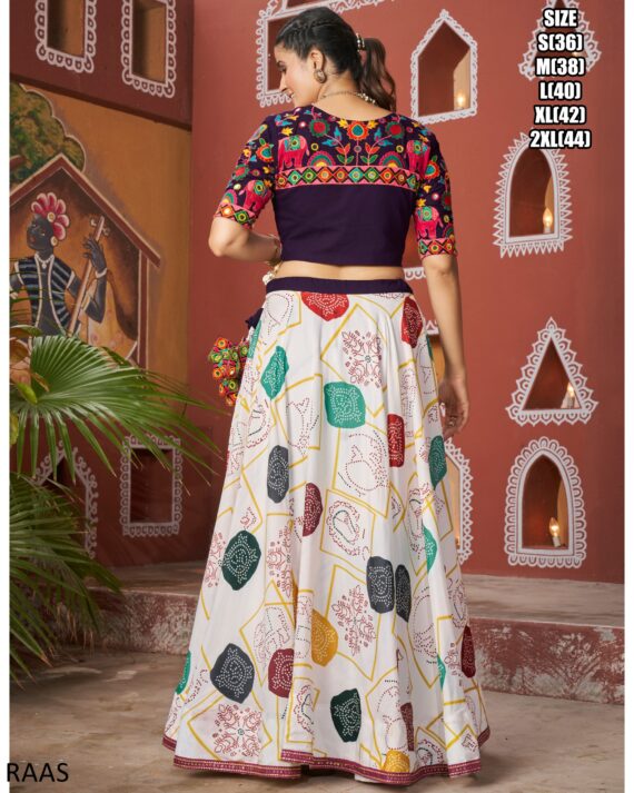 Multi Colour Viscose Rayon Lehenga Choli Set With Jacket Ready To Wear In This Navratri 2024