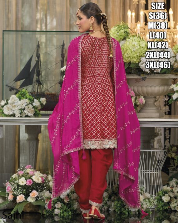 This Salwar Kameez Is A Dhoti, Short Tunic And Dupatta Paired With The Beautiful Punjabi Look