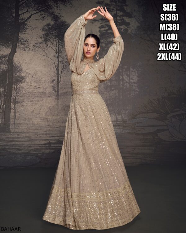 Heavy Look Stylish Embroidered Lucknavi Gowns For Elegant Party And Weddings