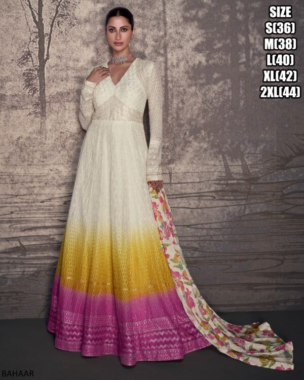 Heavy Look Stylish Embroidered Lucknavi Gowns For Elegant Party And Weddings