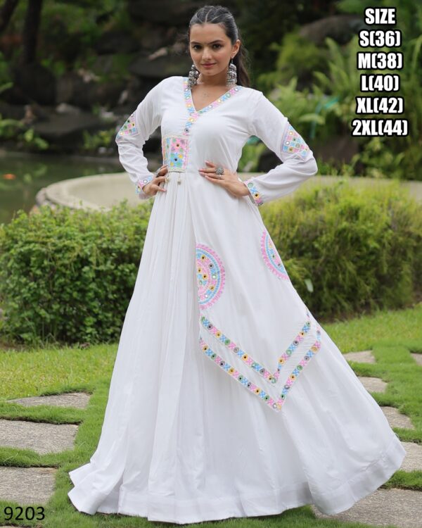 Buy Stuning Designer Flared Rayon Gown For Mom And Daughter Navratri Collections 2024