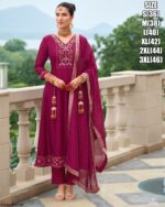 Attractive Embroidery And Hand Work On Vichitra Silk Anarkali Style Salwar Suit Dress In Festival Collection