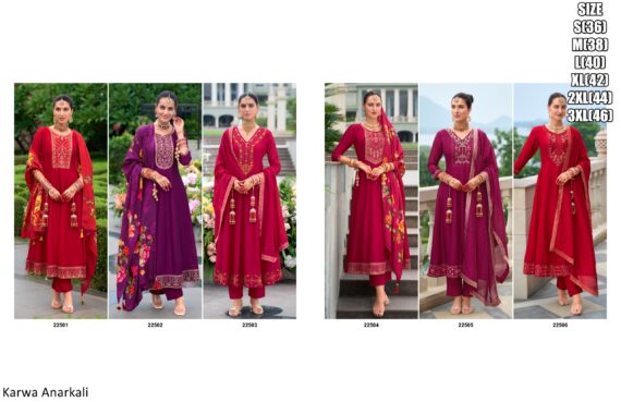 Attractive Embroidery And Hand Work On Vichitra Silk Anarkali Style Salwar Suit Dress In Festival Collection