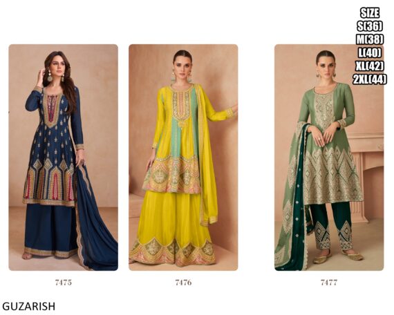Intricate Embroidery Party Wear Chinon Salwar Kameez Suits In Our New Collection 2024