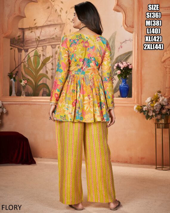 Ready To Wear Latest Women's Digital Print And Foil Print Work Navratri Plazo Dresses