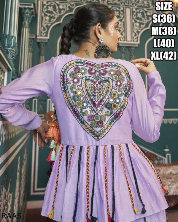 Exquisite Colourful Poly Maska Silk Readymade Lehenga Choli And Rayon Jacket In This Navratri Collection