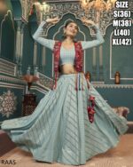 Exquisite Colourful Poly Maska Silk Readymade Lehenga Choli And Rayon Jacket In This Navratri Collection