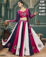 Exquisite Colourful Poly Maska Silk Readymade Lehenga Choli And Rayon Jacket In This Navratri Collection