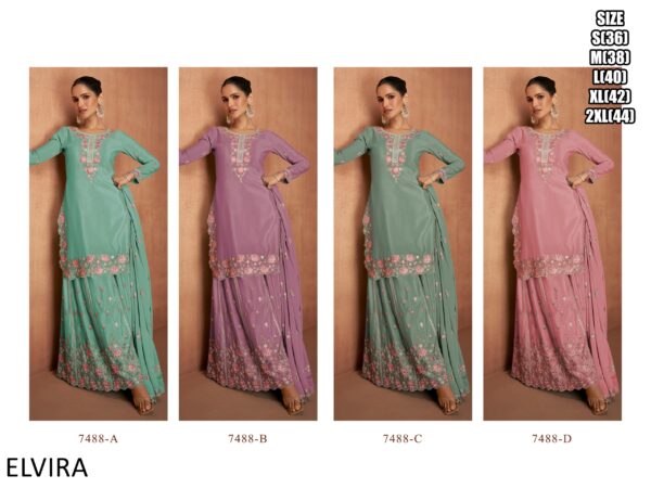 Embroidered Three Piece Stitched Plazo Salwar Kameez Dress In Women's Collection 2024