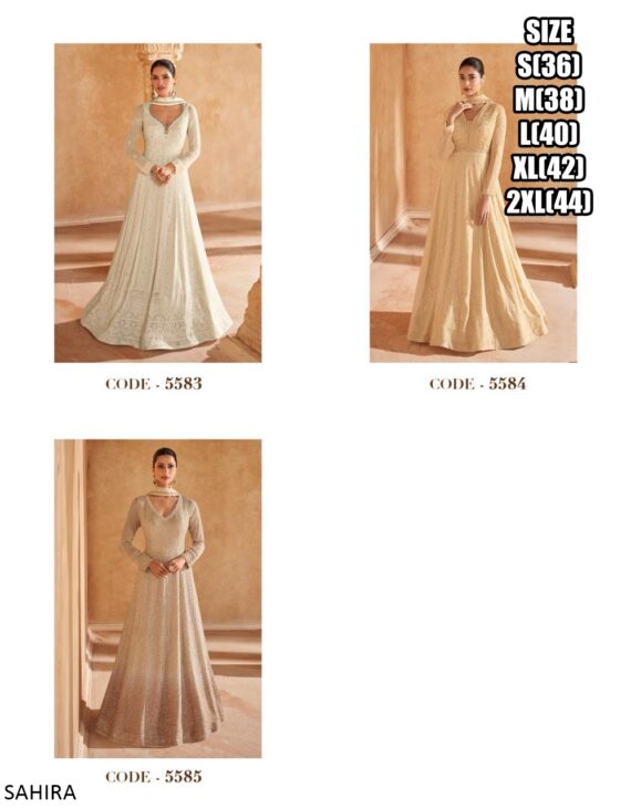 Launching New Designer Full Heavy Look Chikankari Embroidered Gown Dresses And Dupatta