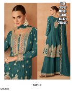 Ethnicrang Real Chinon Embroidered Work Readymade Plazo Suit For Festival