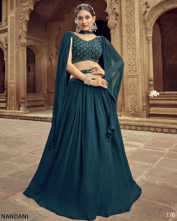 Presenting Weddingwear Embroidery With Hand Work Semi Stitched Lehenga Choli Collection 2024