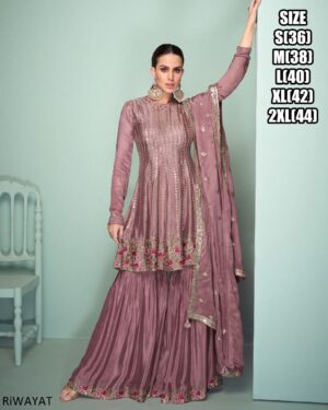 Elegant Embroidered Designer Salwar Kameez (Plazo Suit Set) Is Perfect For Any Events