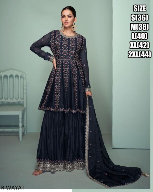 Elegant Embroidered Designer Salwar Kameez (Plazo Suit Set) Is Perfect For Any Events