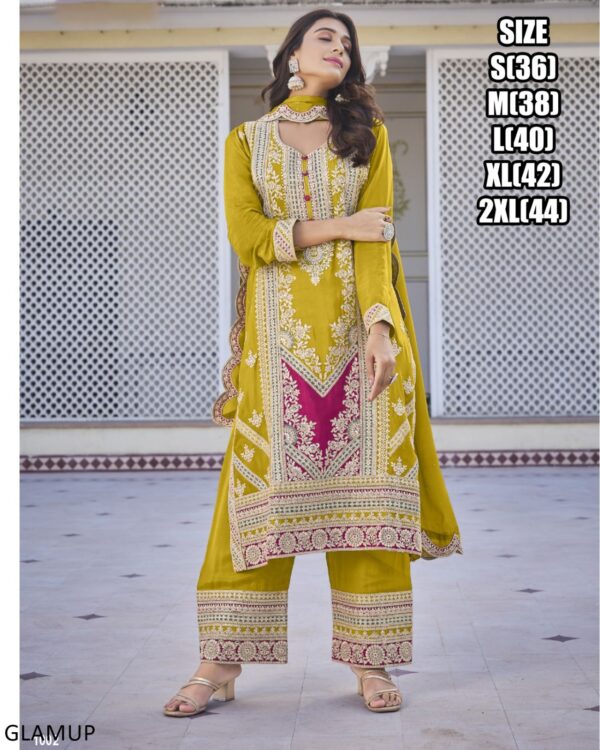 Wedding Outfit Ready To Wear Embroidery Worked Pakistani Salwar Suits With Designer Dupatta