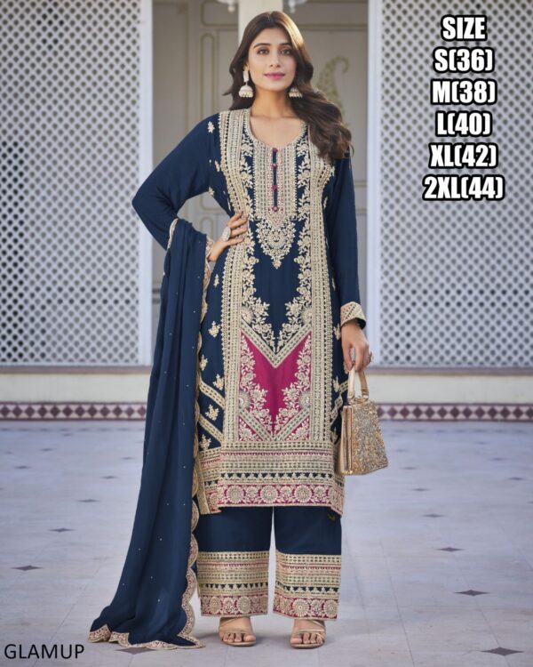 Wedding Outfit Ready To Wear Embroidery Worked Pakistani Salwar Suits With Designer Dupatta
