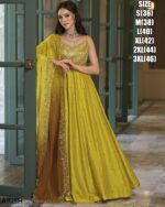 Shop Niyon Green Embroidered Premium Silk Wedding Gown With Dupatta Online From Ethnicrang