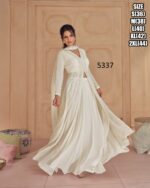 Stunning Embellished Real Georgette Gown Style Indo-Western For Weddings