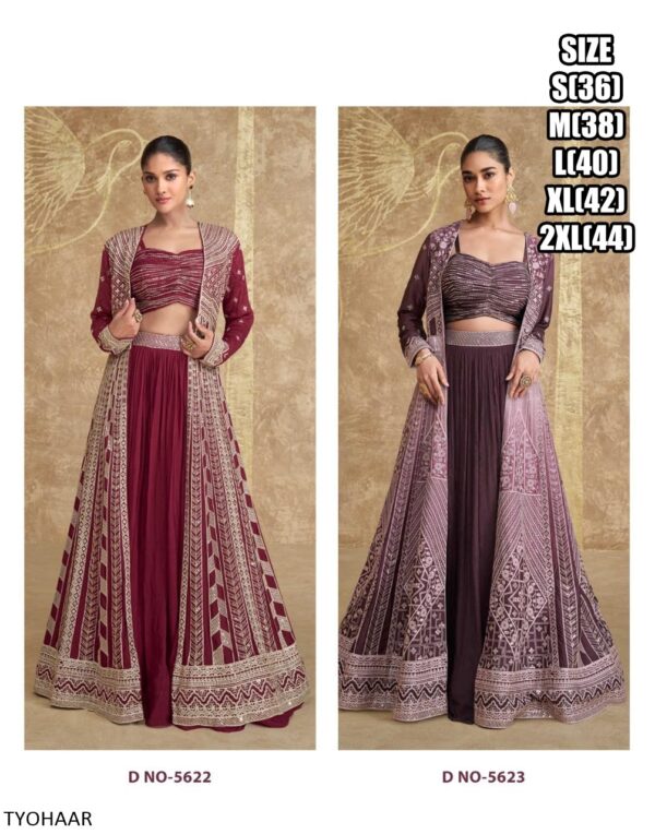 Ready To Wear Crop Top With Western Lehenga And Heavy Designer Long Shrug For Wedding And Parties