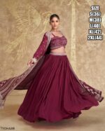 Ready To Wear Crop Top With Western Lehenga And Heavy Designer Long Shrug For Wedding And Parties