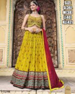 Fashionable Sequence Embroidery Work Pure Chinon Readymade Lehenga Choli Available