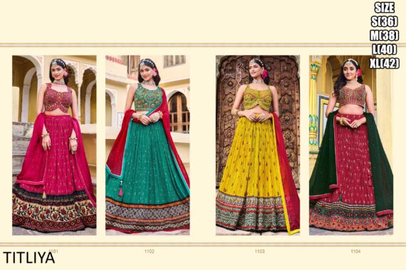 Fashionable Sequence Embroidery Work Pure Chinon Readymade Lehenga Choli Available