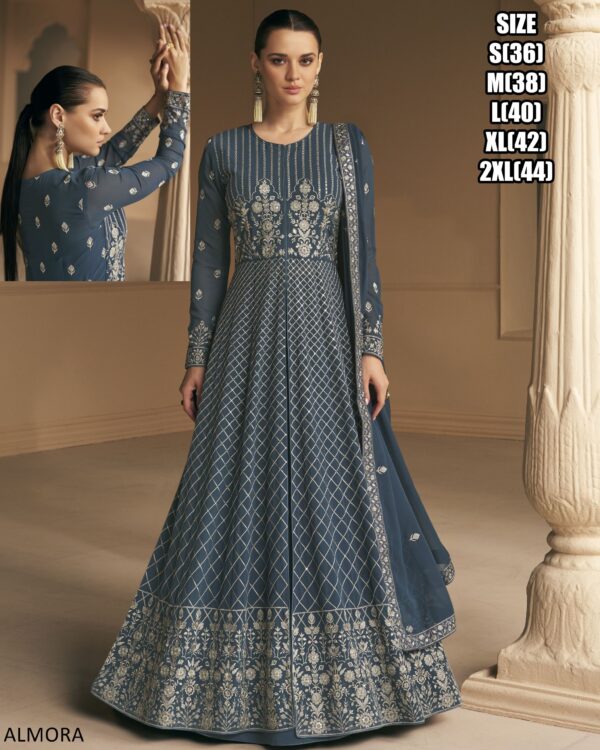 Real Georgette Wedding Women's Trendy Gown With Dupatta Collection 2024