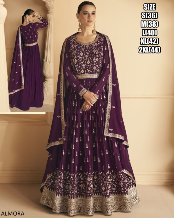 Real Georgette Wedding Women's Trendy Gown With Dupatta Collection 2024