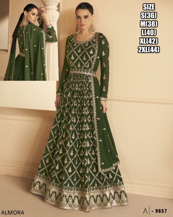 Real Georgette Wedding Women's Trendy Gown With Dupatta Collection 2024