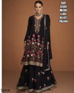 This Elegant Salwar Kameez Style Designer Anarkali Top And Plazo Suit Is The Perfect Outfit For Any Occasion