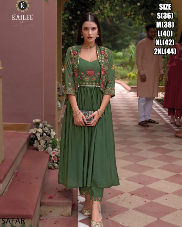 Pure Viscose Silk Kurti, Pant With Koti Ethnic Sets Can Wear Especially Elegant Festive And Weddings