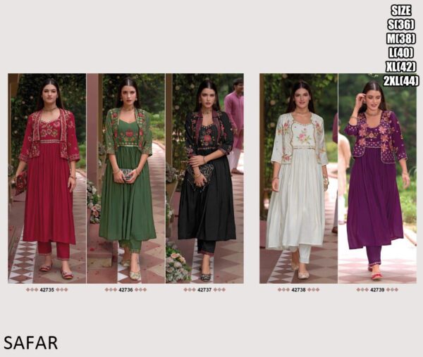 Pure Viscose Silk Kurti, Pant With Koti Ethnic Sets Can Wear Especially Elegant Festive And Weddings