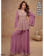 Here Are Gorgeous Ethnic Designer Chinon Top And Plazo (Bottom) Set Perfect For Elegant Parties