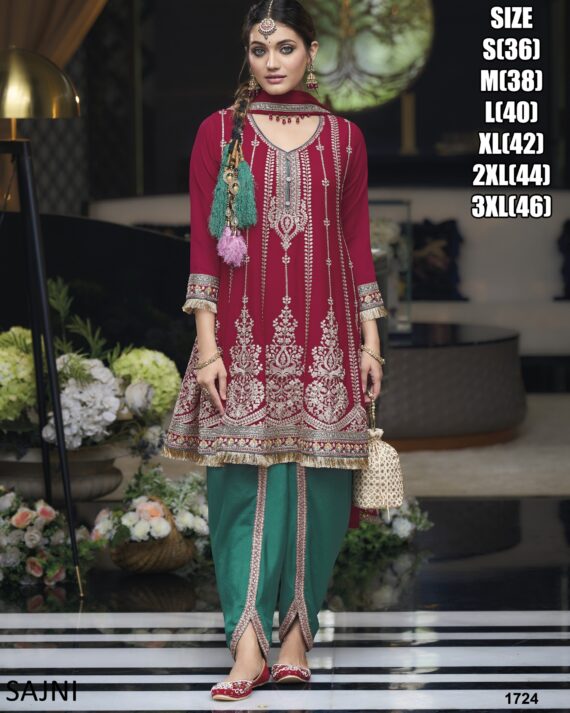 Ready To Wear Latest Designer Party Wear Outfits Kurta, Dhoti Salwar And Dupatta