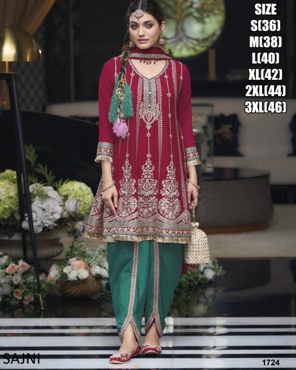 Ready To Wear Latest Designer Party Wear Outfits Kurta, Dhoti Salwar And Dupatta
