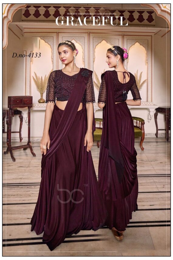 Ready To Wear A Stunning Handwork Blouse, Lehenga And A Drape-Style Dupatta For Women In This Seasons Trendiest Collection