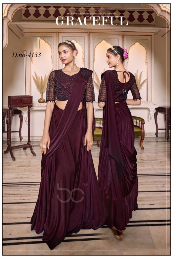 Ready To Wear A Stunning Handwork Blouse, Lehenga And A Drape-Style Dupatta For Women In This Seasons Trendiest Collection