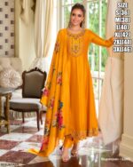 Launching Cool, Comfortable And Attractive Vichitra Silk Kurti Set Which Is Beautifully Decorated With Hand Work