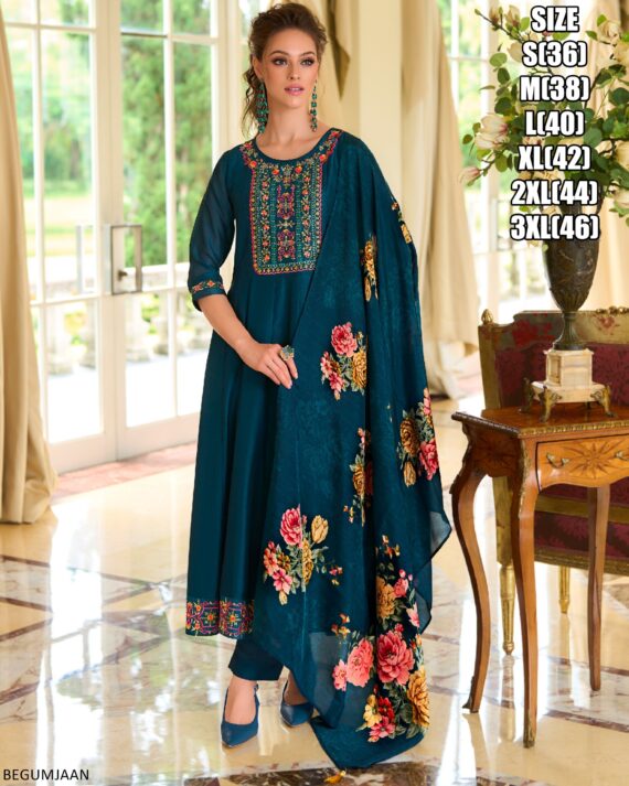 Launching Cool, Comfortable And Attractive Vichitra Silk Kurti Set Which Is Beautifully Decorated With Hand Work