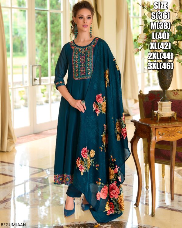 Launching Cool, Comfortable And Attractive Vichitra Silk Kurti Set Which Is Beautifully Decorated With Hand Work